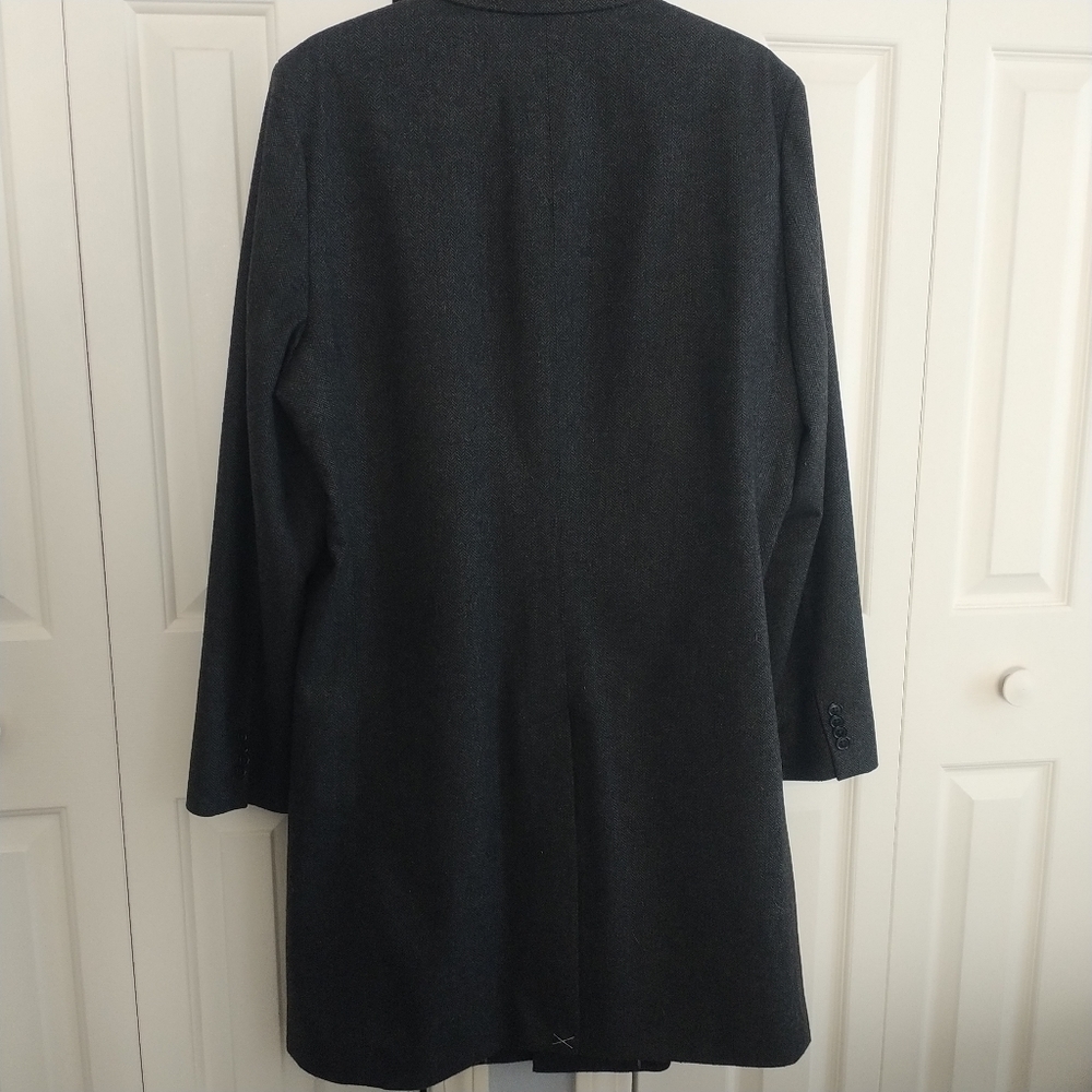 Jos. A. Bank Classic Charcoal Herringbone Classic Top Coat 44Long - Picture 10 of 12